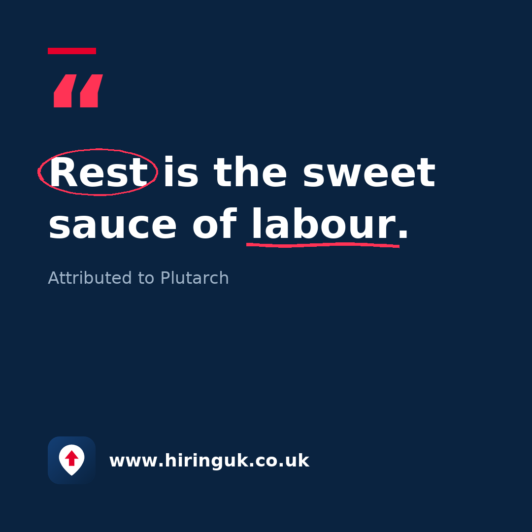 Quote card: Rest is the sweet sauce of labour.