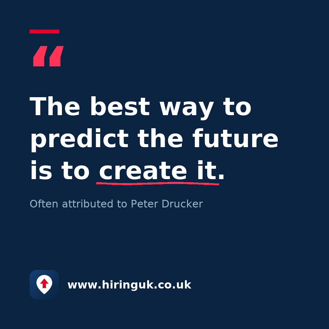 Quote card: The best way to predict the future is to create it.