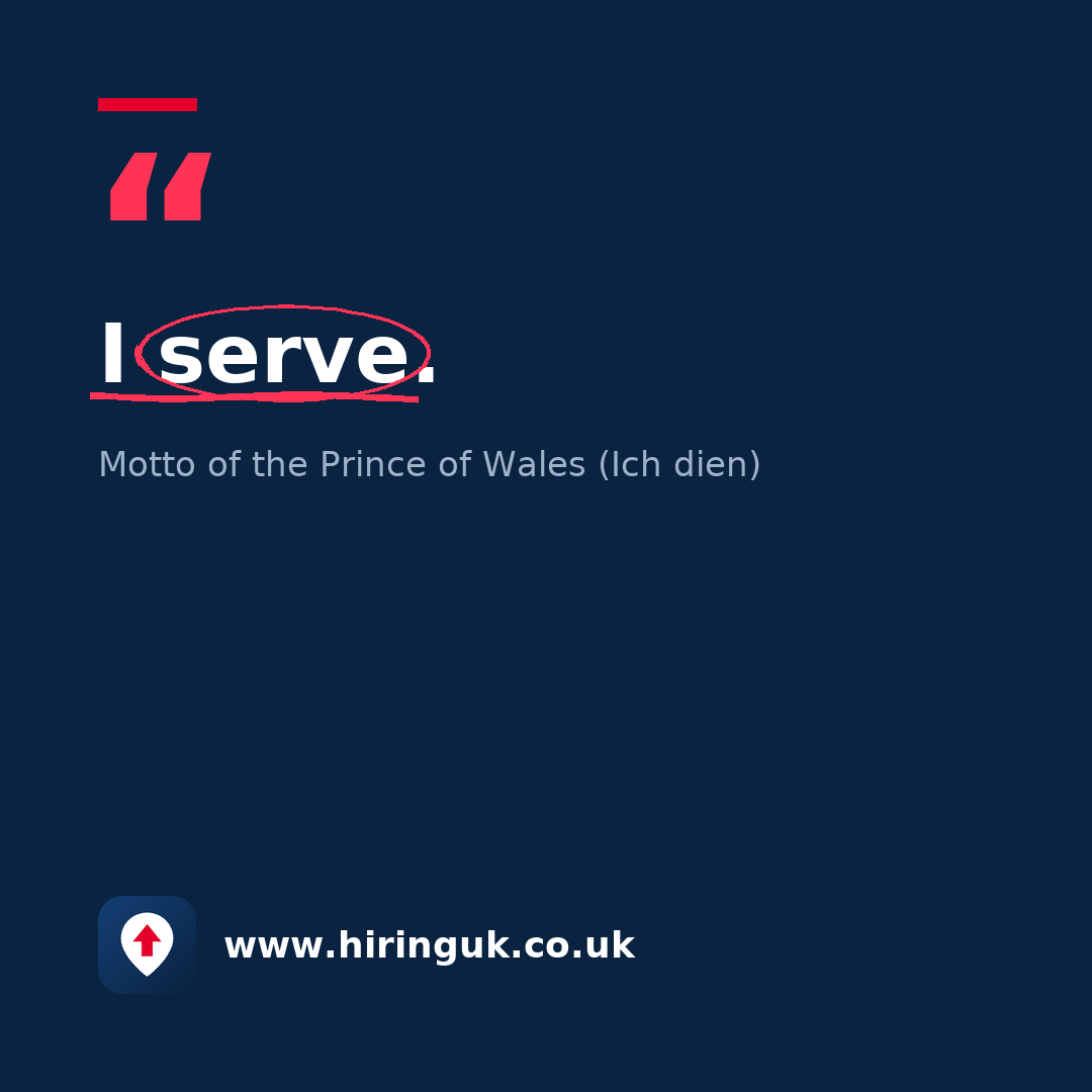 Quote card: I serve.