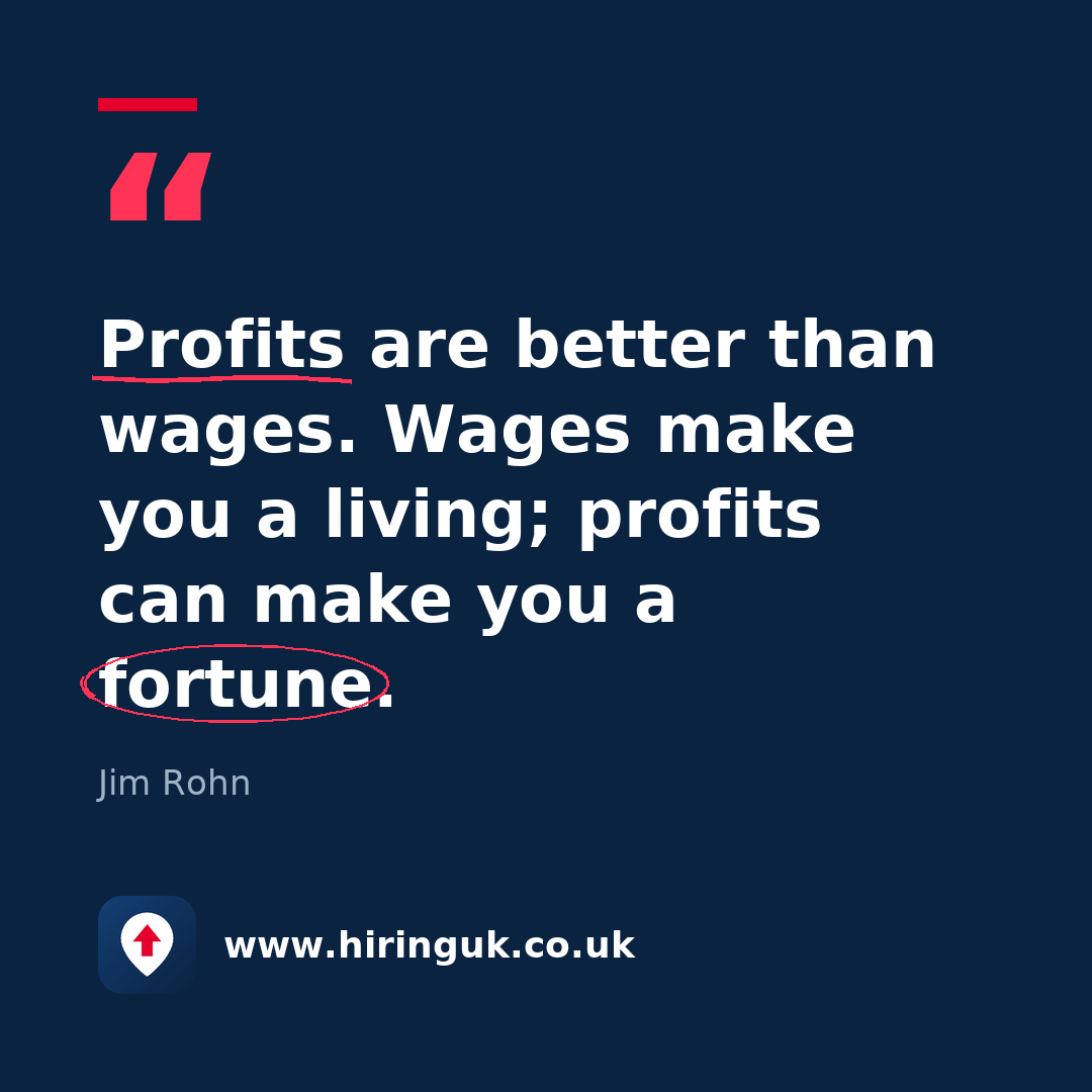 Quote card: Profits are better than wages. Wages make you a living; profits can make you a fortune.