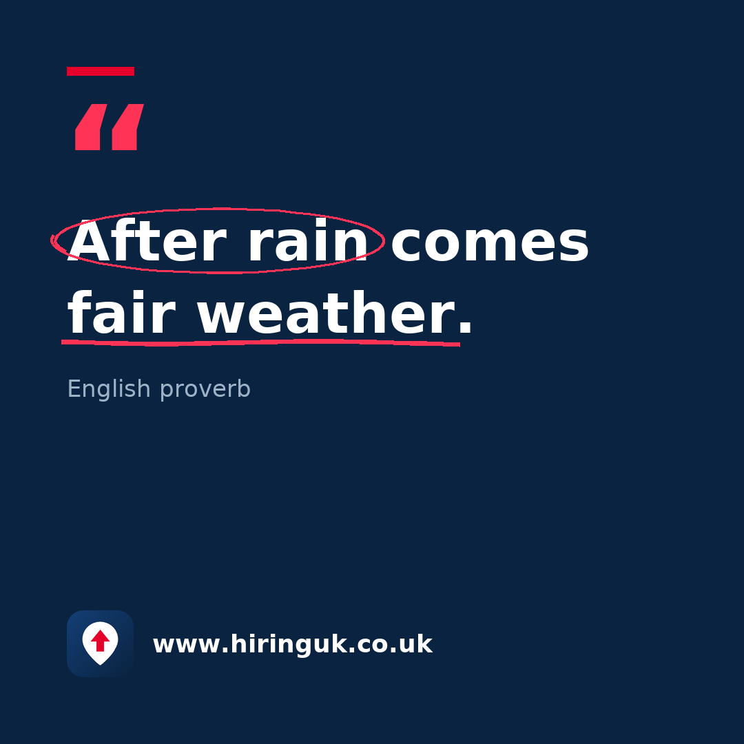 Quote card: After rain comes fair weather.