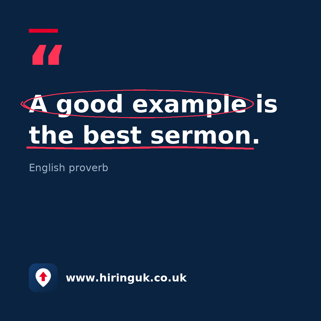 Quote card: A good example is the best sermon.
