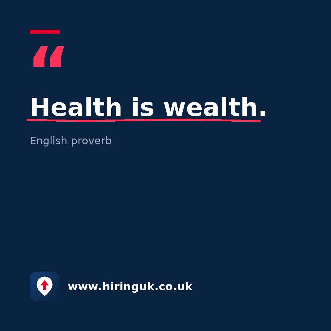 Quote card: Health is wealth.