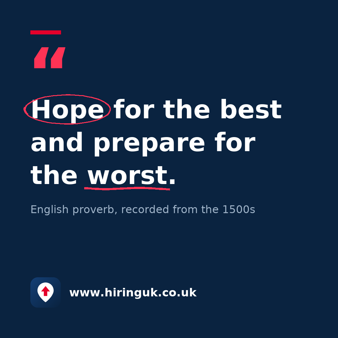 Quote card: Hope for the best and prepare for the worst.
