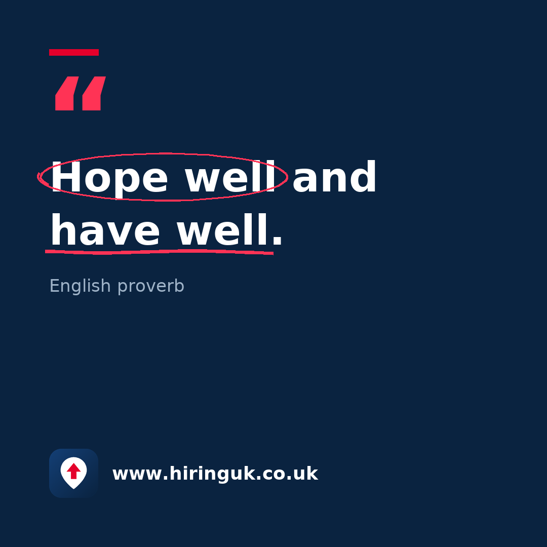 Quote card: Hope well and have well.
