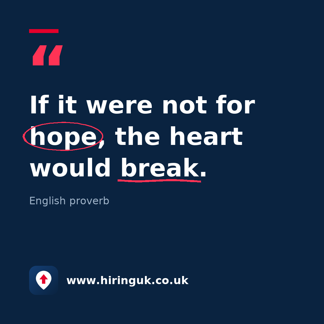 Quote card: If it were not for hope, the heart would break.