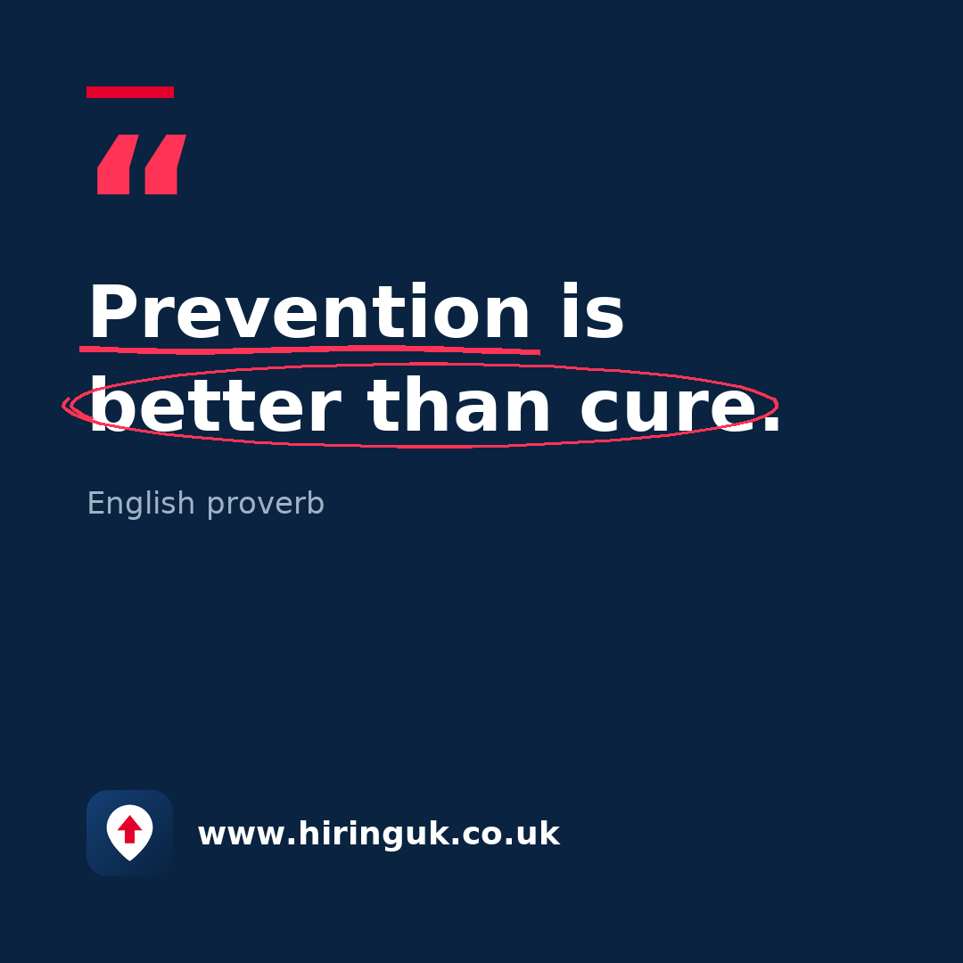 Quote card: Prevention is better than cure.