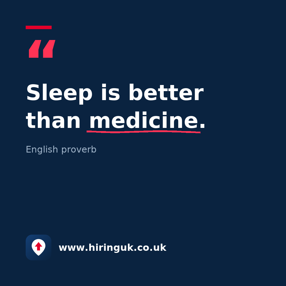 Quote card: Sleep is better than medicine.