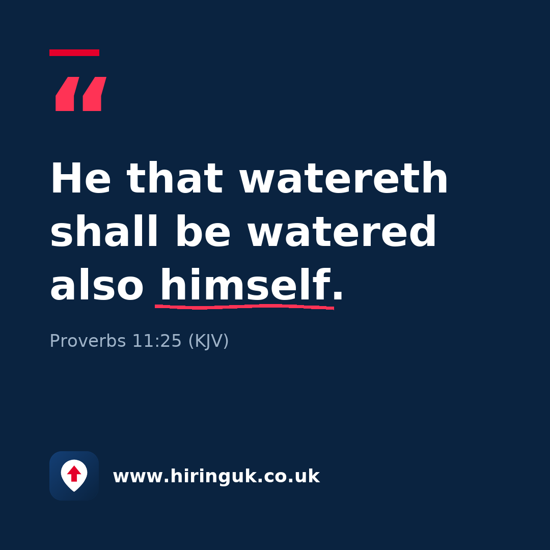 Quote card: He that watereth shall be watered also himself.