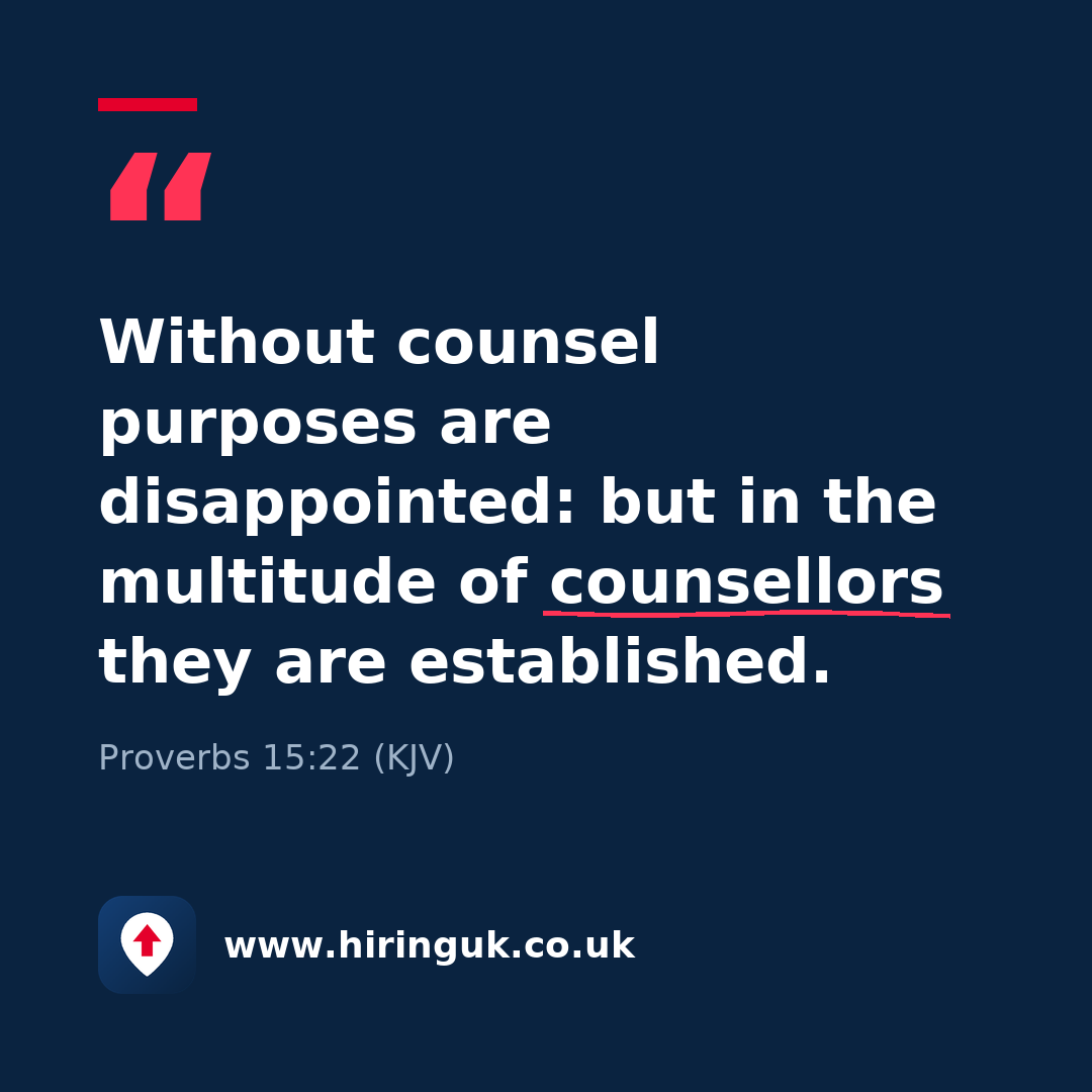 Quote card: Without counsel purposes are disappointed: but in the multitude of counsellors they are established.