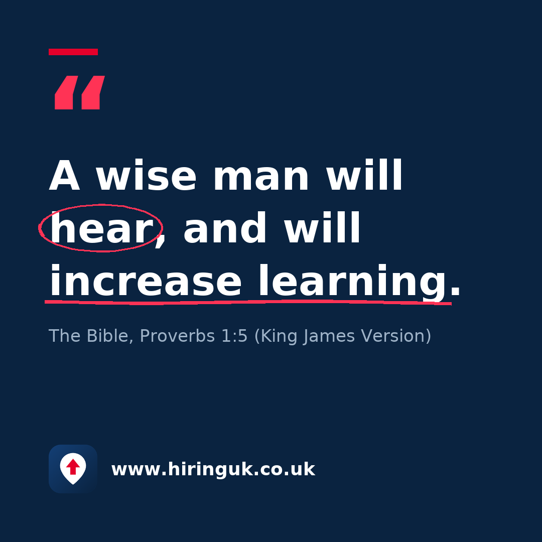 Quote card: A wise man will hear, and will increase learning.
