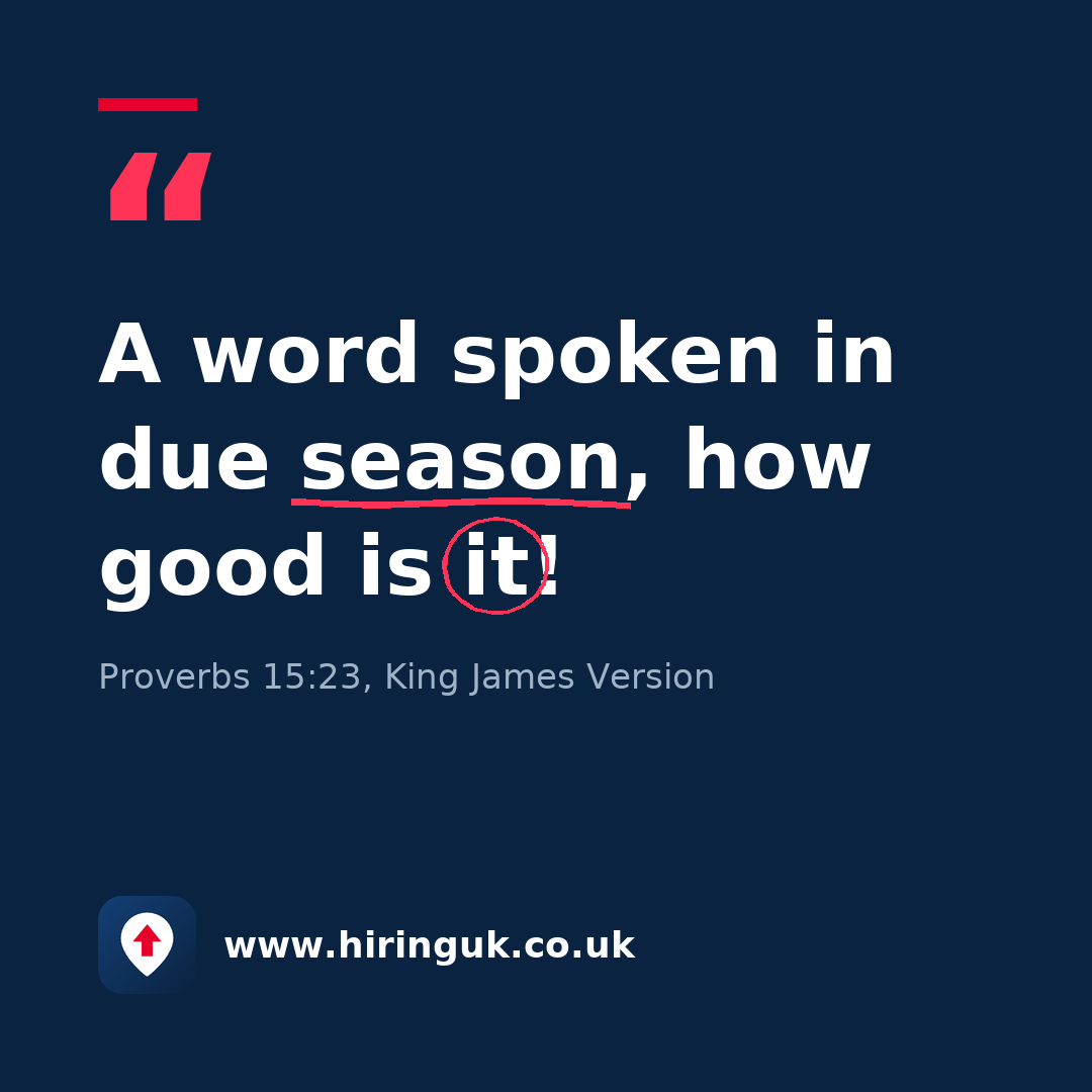Quote card: A word spoken in due season, how good is it!