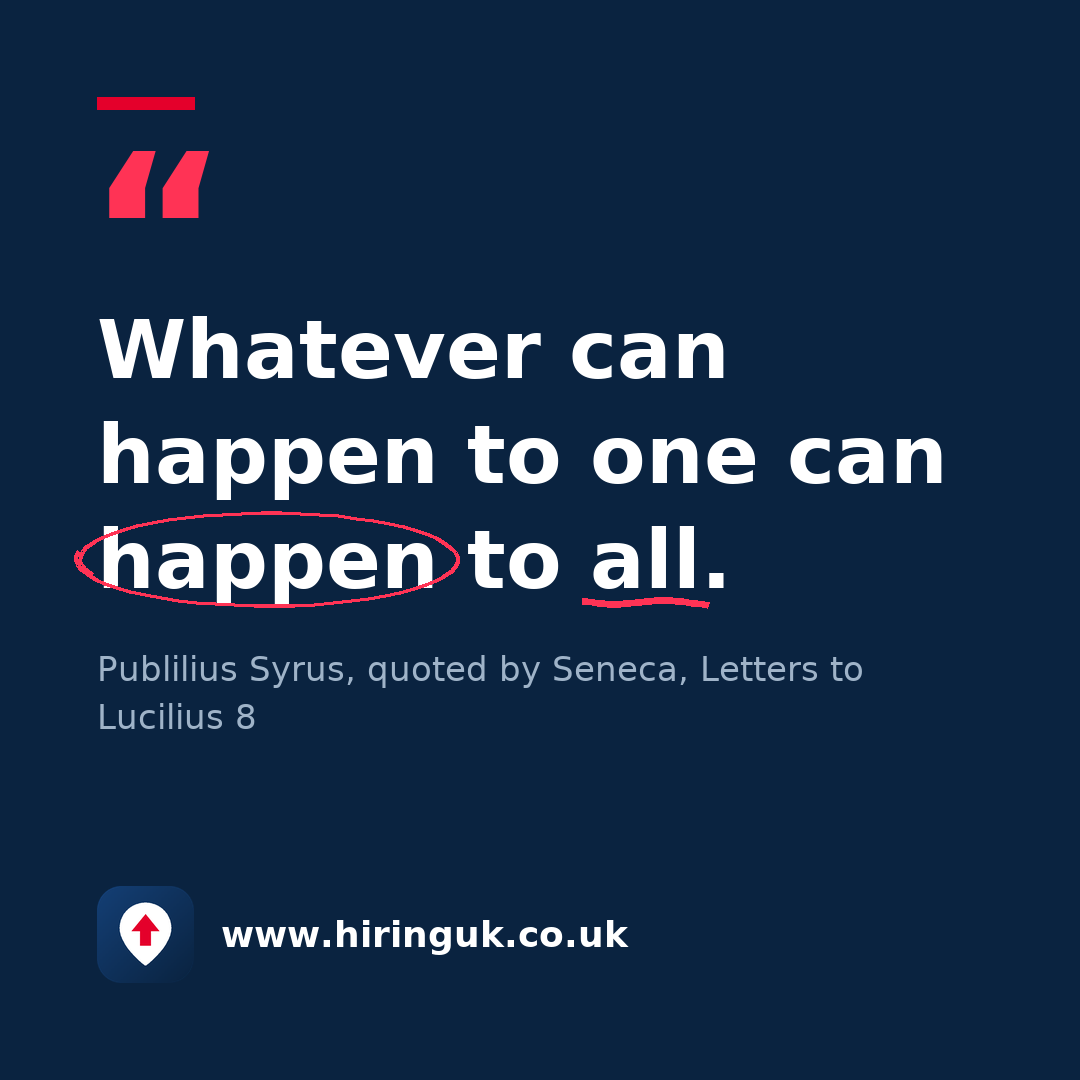 Quote card: Whatever can happen to one can happen to all.