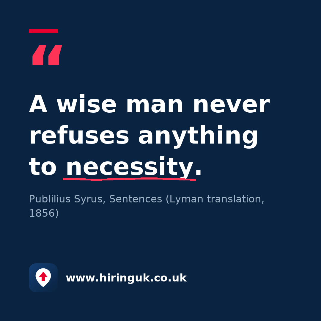 Quote card: A wise man never refuses anything to necessity.