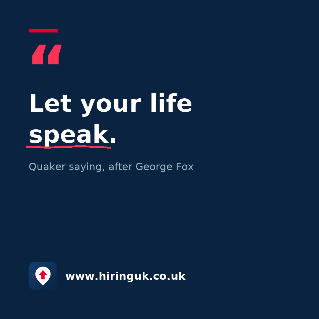 Quote card: Let your life speak.