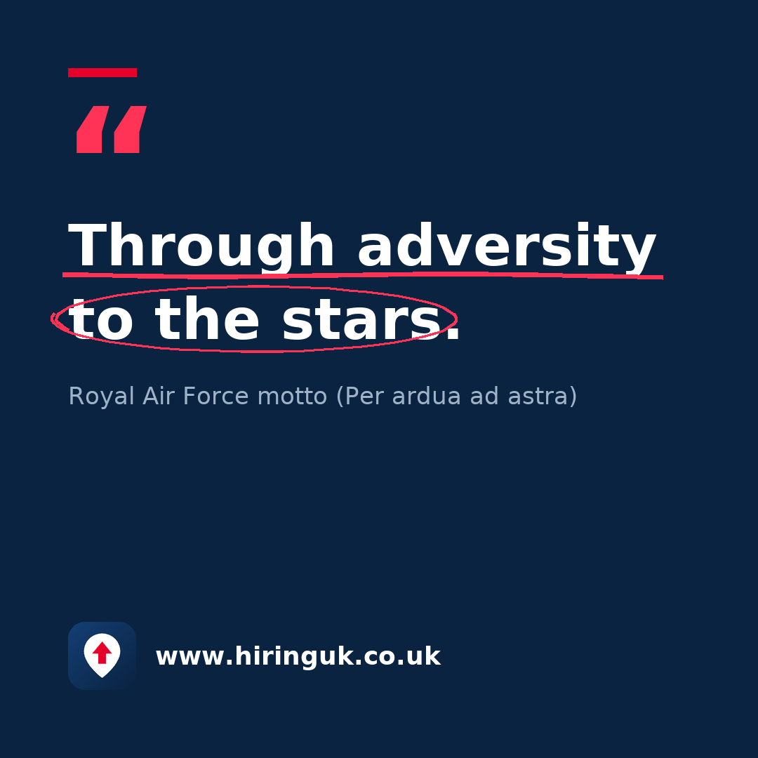 Quote card: Through adversity to the stars.