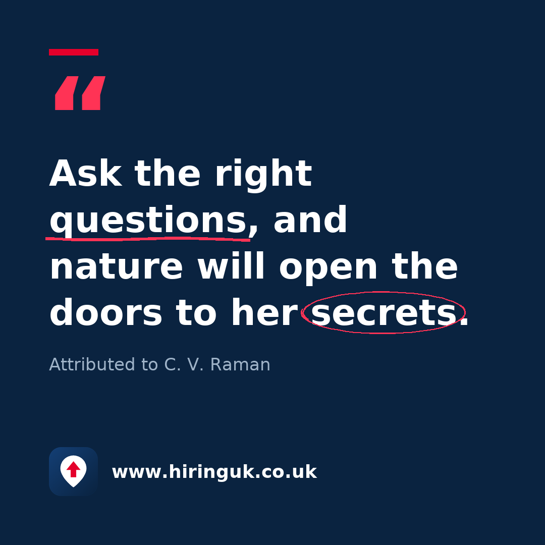 Quote card: Ask the right questions, and nature will open the doors to her secrets.