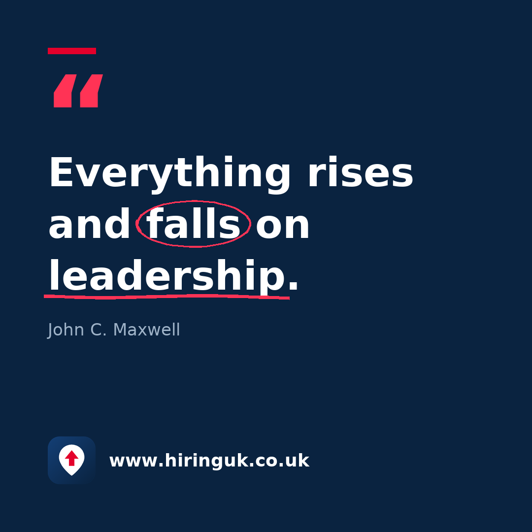 Quote card: Everything rises and falls on leadership.