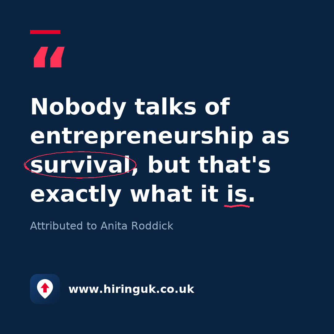 Quote card: Nobody talks of entrepreneurship as survival, but that's exactly what it is.