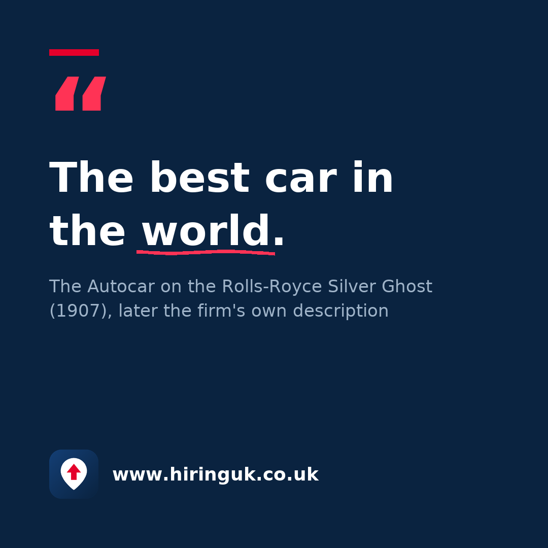 Quote card: The best car in the world.