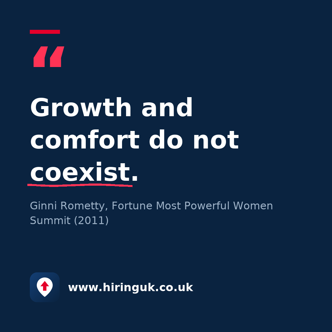 Quote card: Growth and comfort do not coexist.