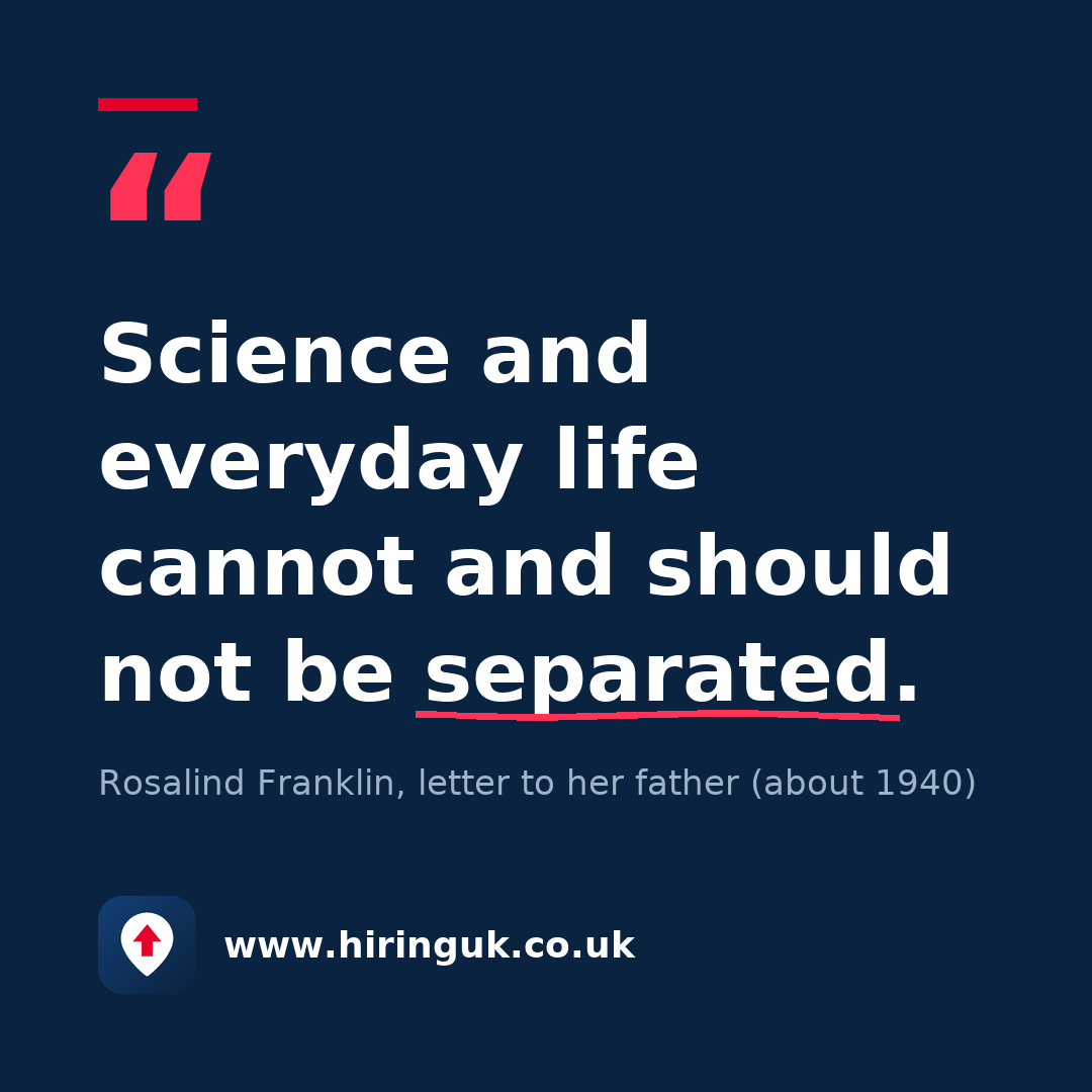 Quote card: Science and everyday life cannot and should not be separated.