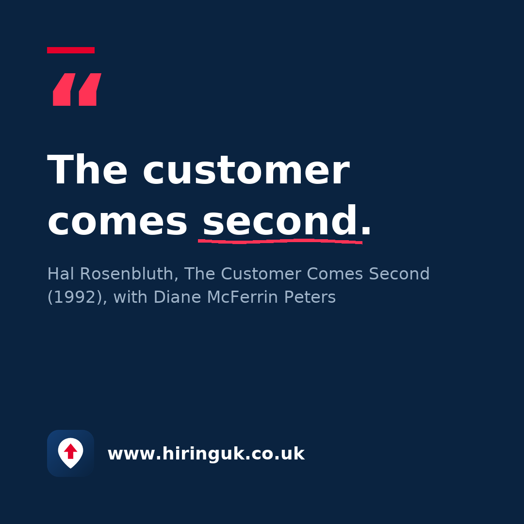 Quote card: The customer comes second.