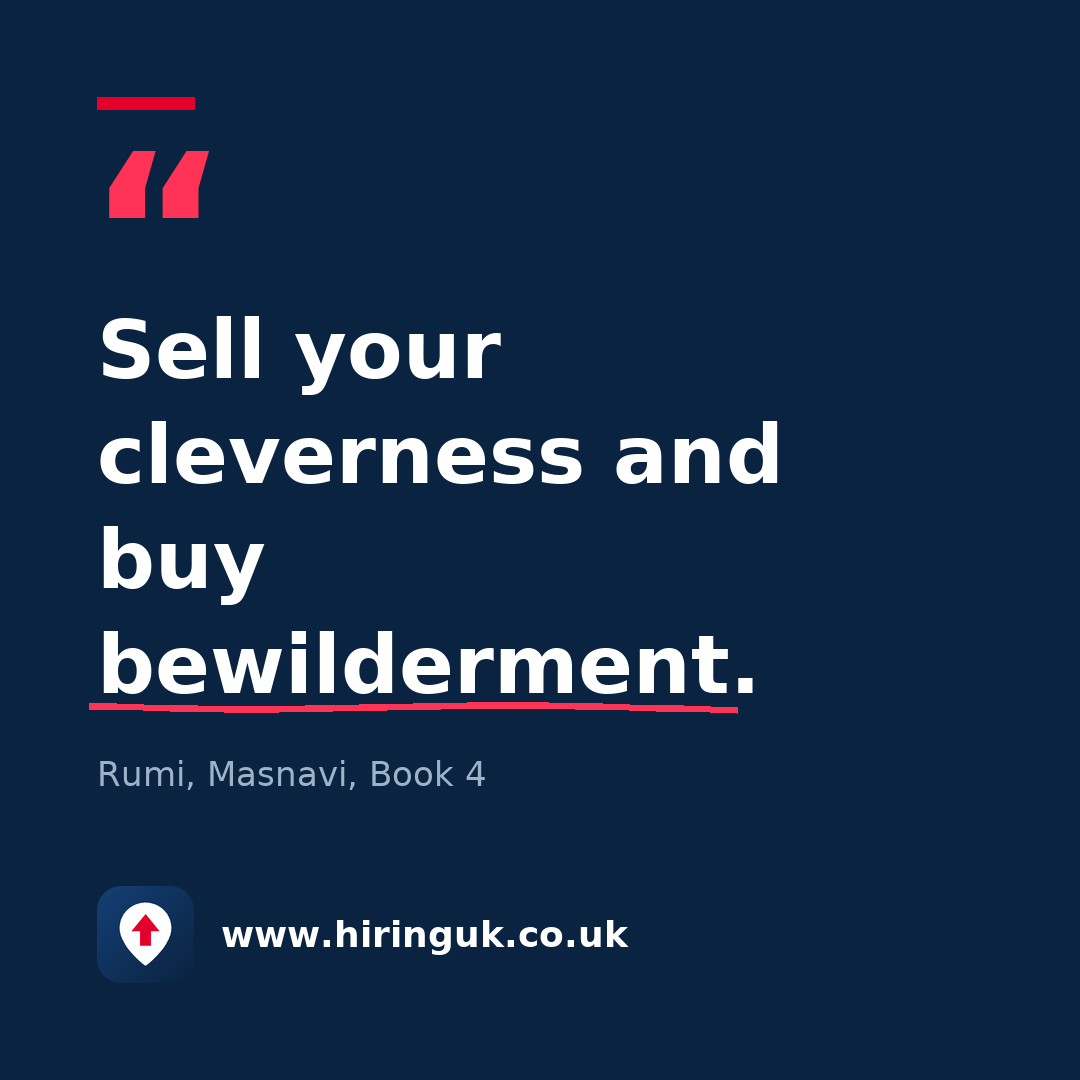 Quote card: Sell your cleverness and buy bewilderment.