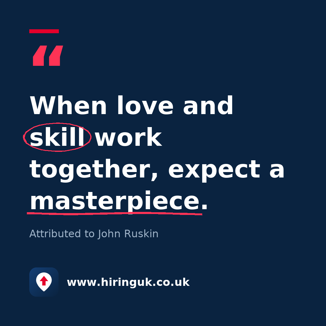 Quote card: When love and skill work together, expect a masterpiece.