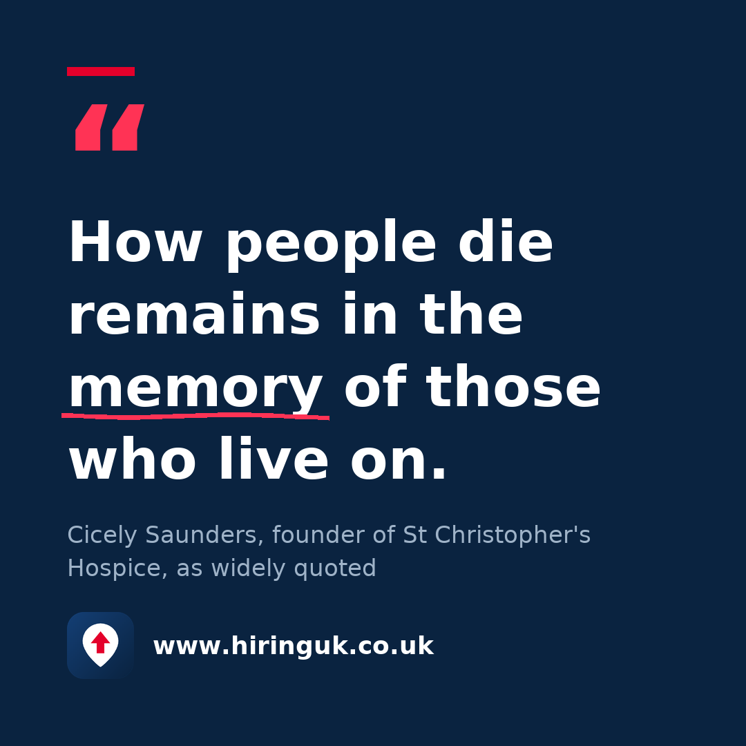 Quote card: How people die remains in the memory of those who live on.
