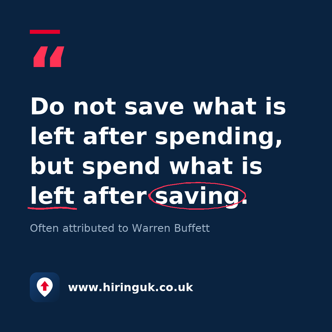 Quote card: Do not save what is left after spending, but spend what is left after saving.