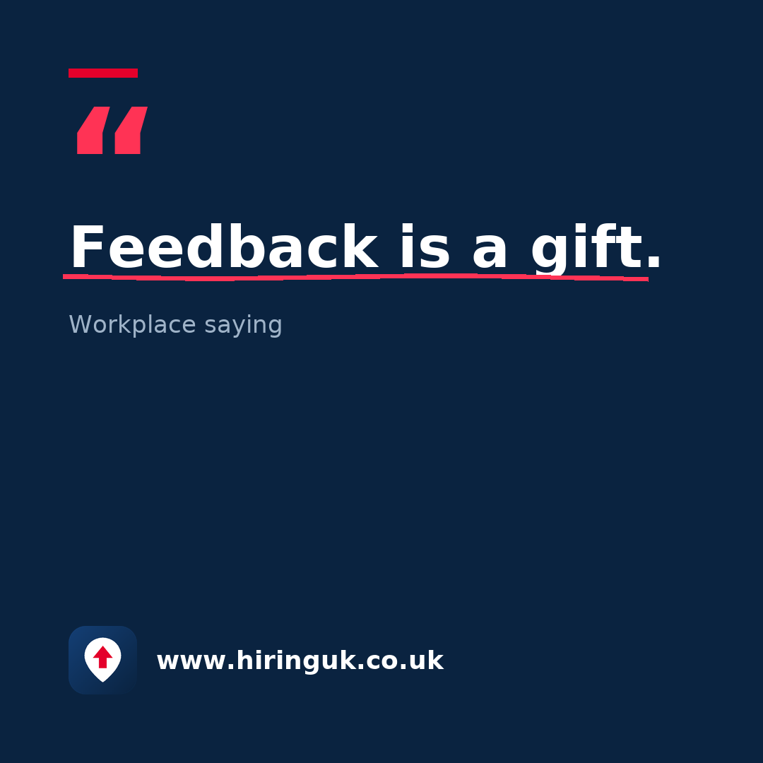 Quote card: Feedback is a gift.