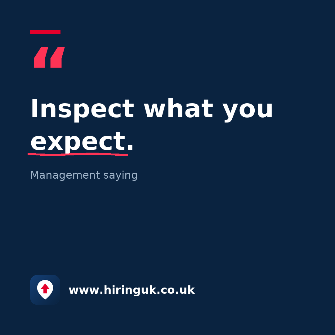 Quote card: Inspect what you expect.