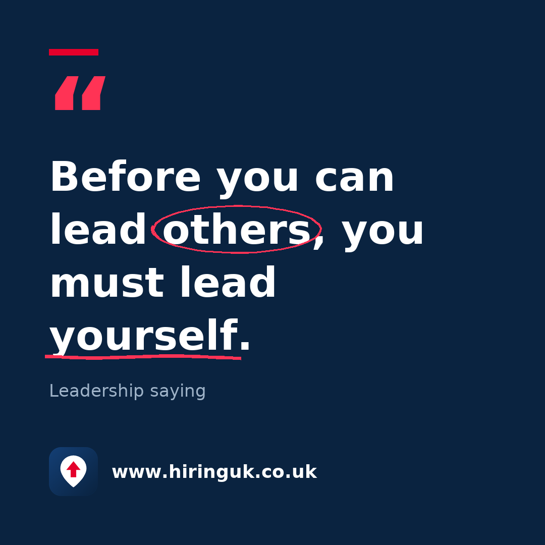 Quote card: Before you can lead others, you must lead yourself.