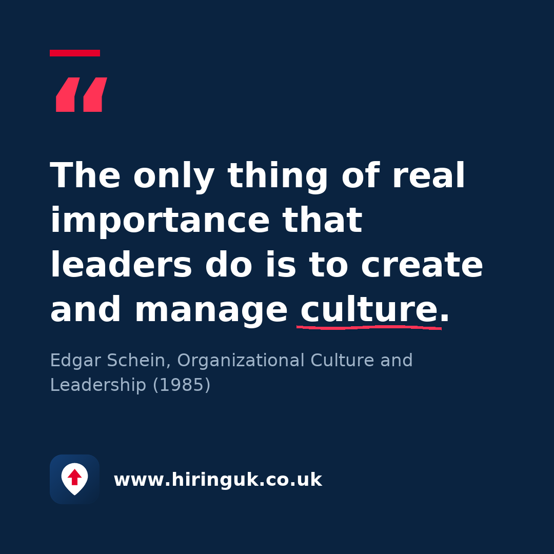 Quote card: The only thing of real importance that leaders do is to create and manage culture.