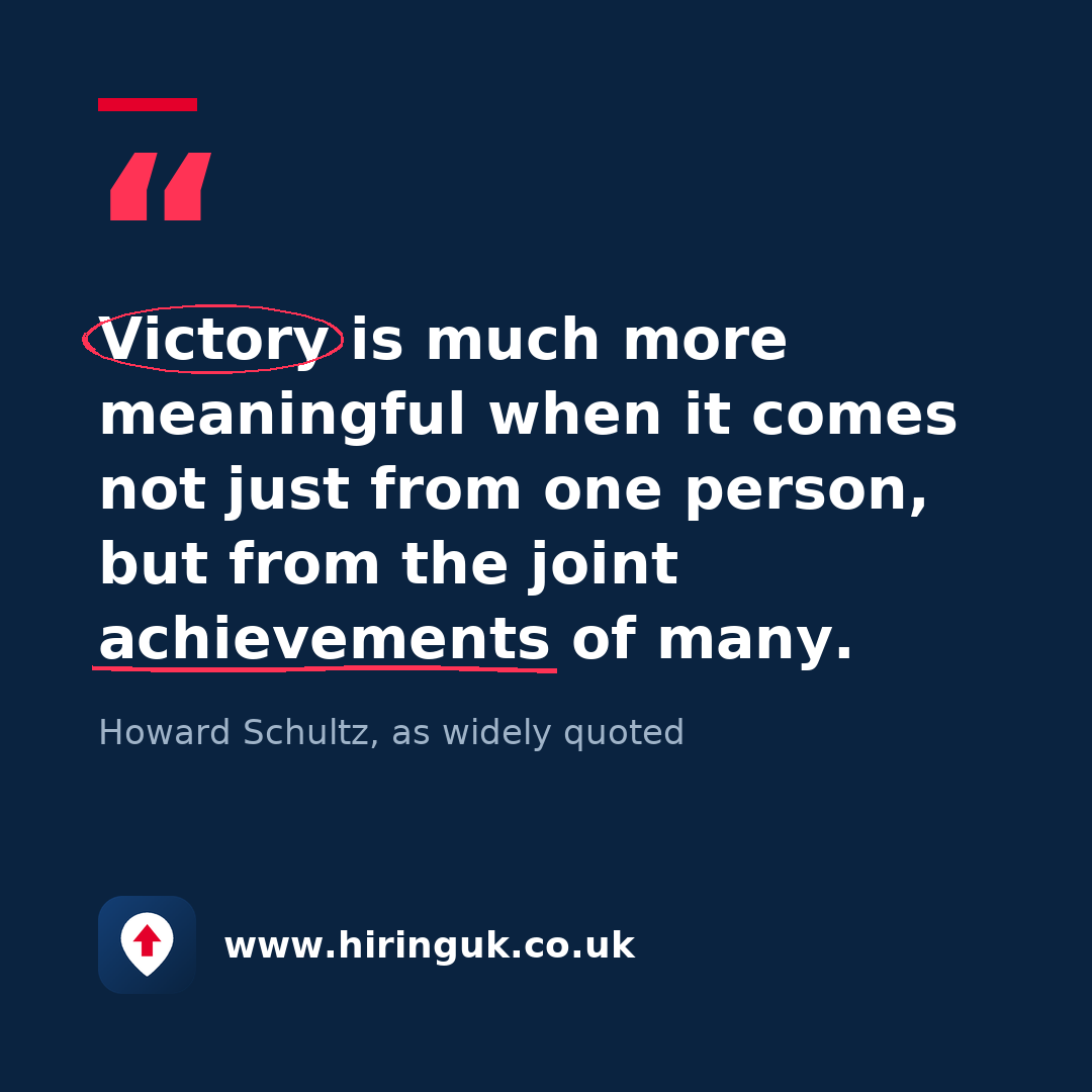 Quote card: Victory is much more meaningful when it comes not just from one person, but from the joint achievements of many.