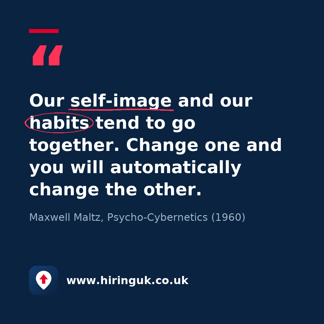 Quote card: Our self-image and our habits tend to go together. Change one and you will automatically change the other.