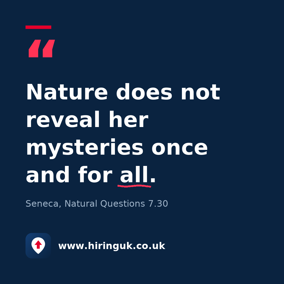 Quote card: Nature does not reveal her mysteries once and for all.