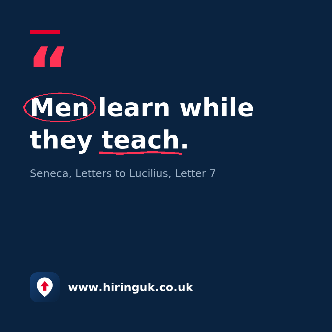 Quote card: Men learn while they teach.