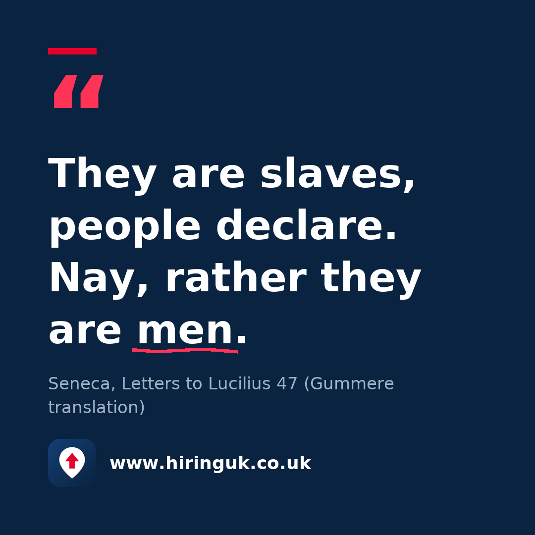 Quote card: They are slaves, people declare. Nay, rather they are men.