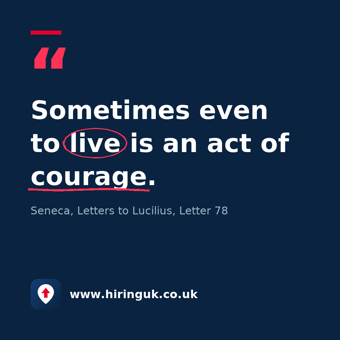Quote card: Sometimes even to live is an act of courage.