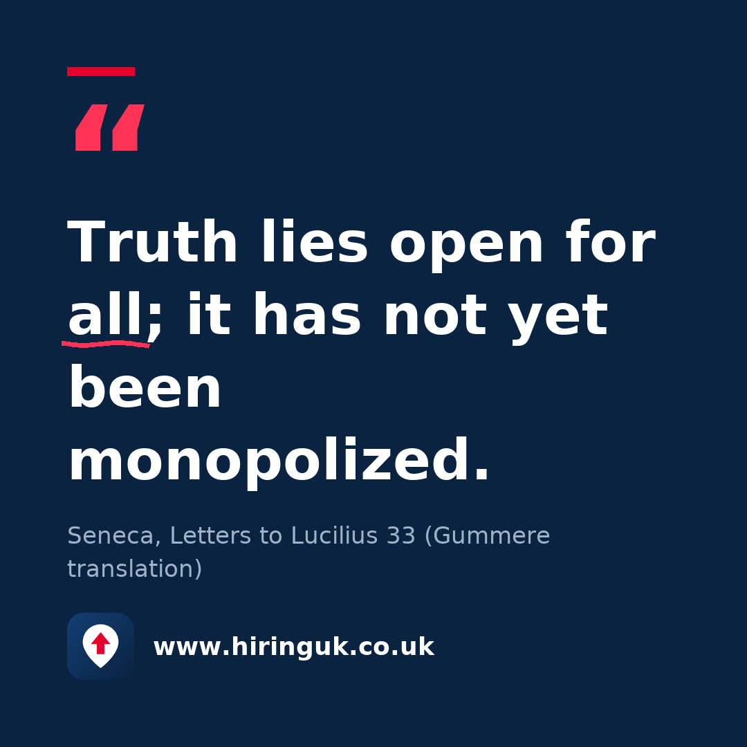 Quote card: Truth lies open for all; it has not yet been monopolized.