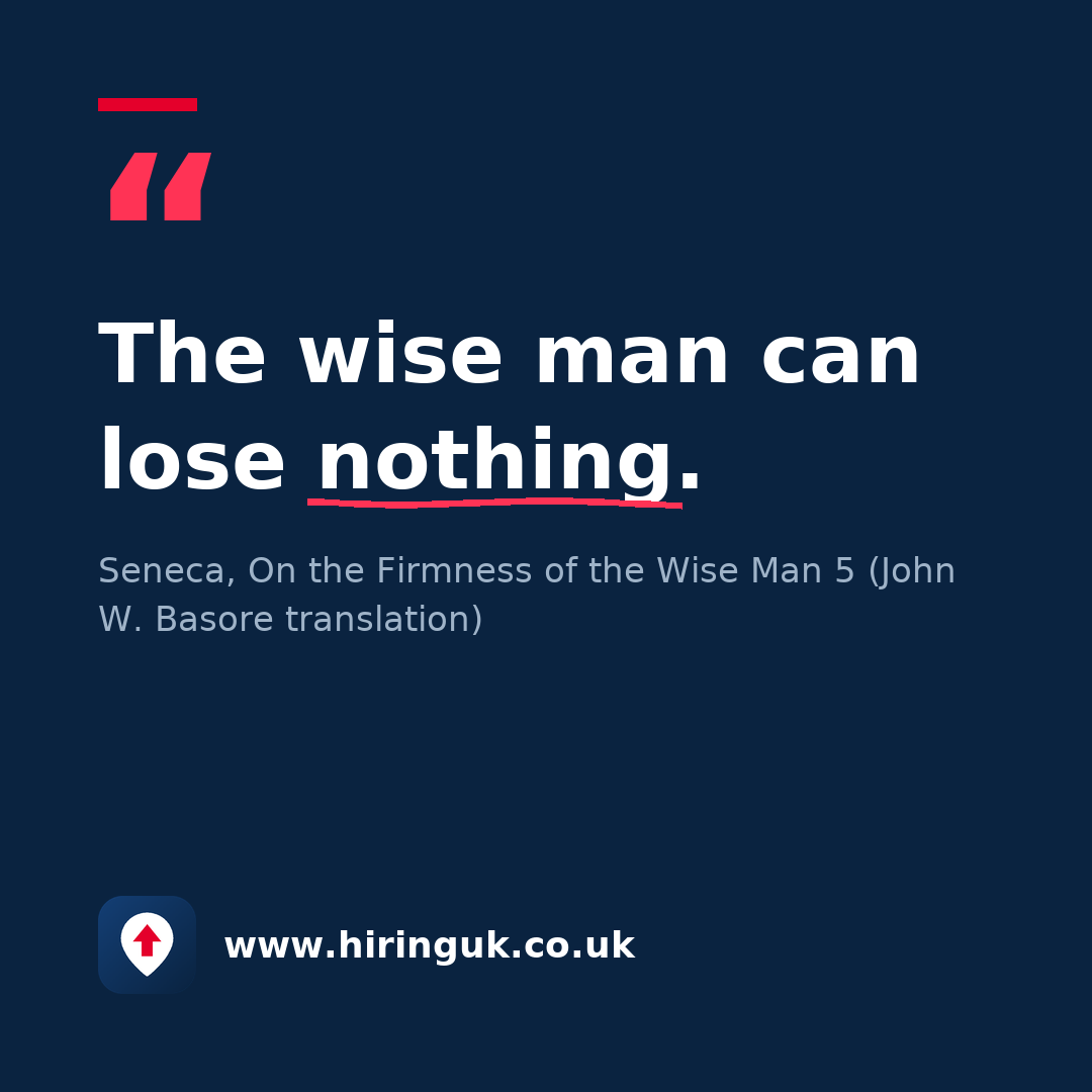 Quote card: The wise man can lose nothing.