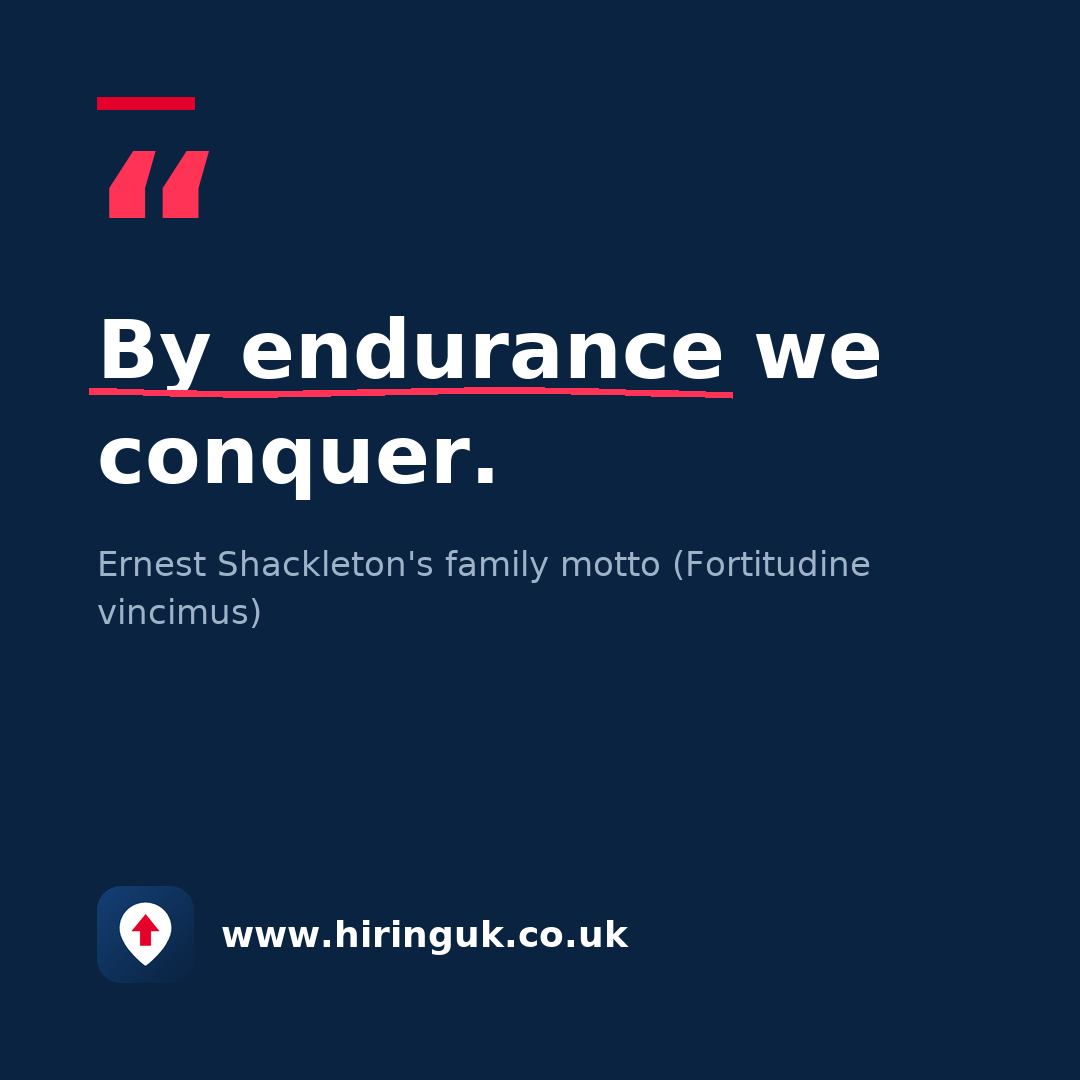 Quote card: By endurance we conquer.