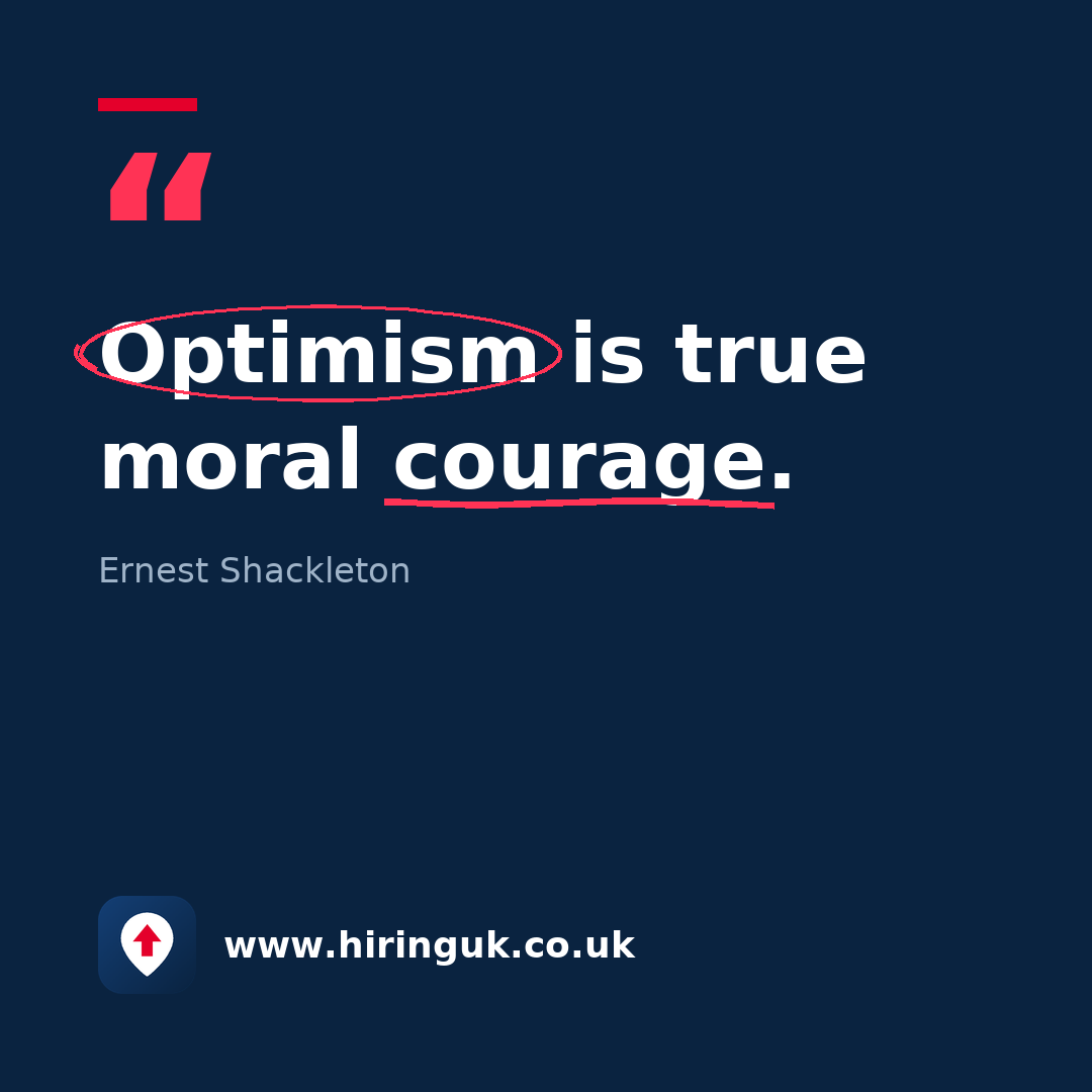 Quote card: Optimism is true moral courage.