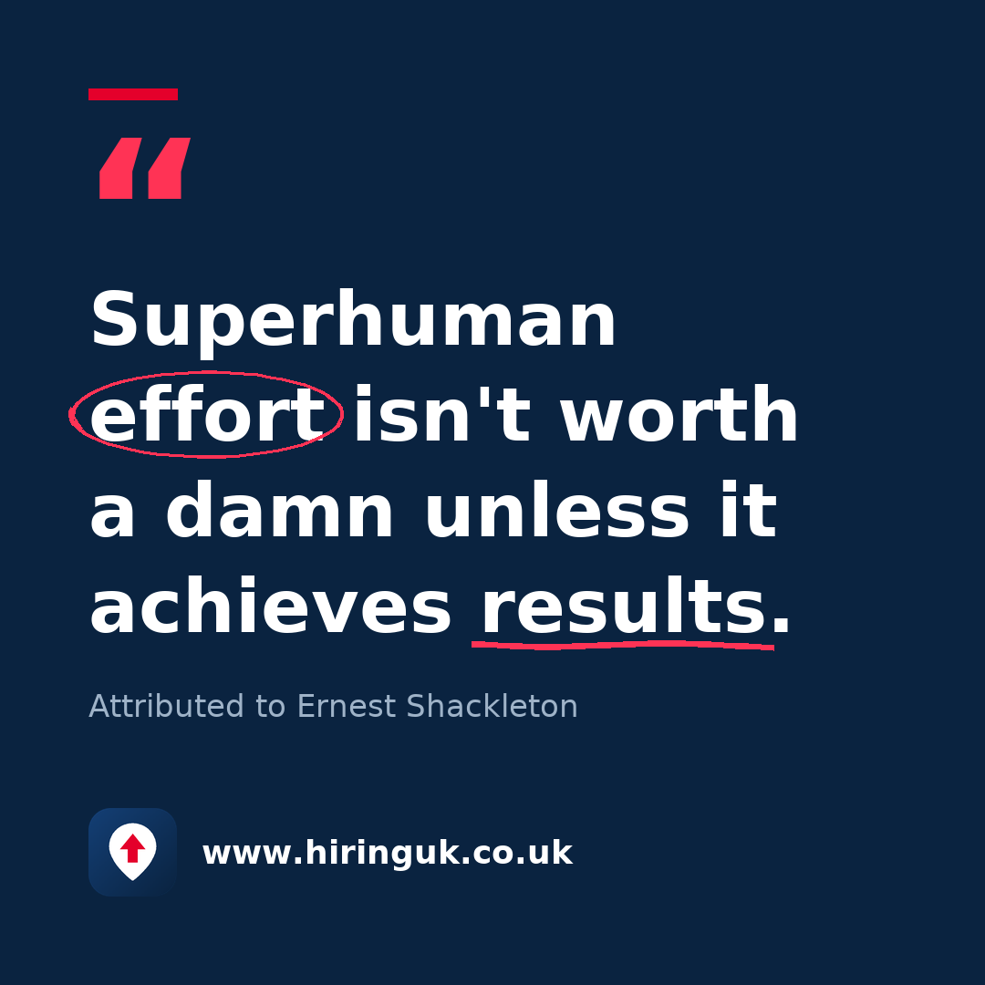 Quote card: Superhuman effort isn't worth a damn unless it achieves results.