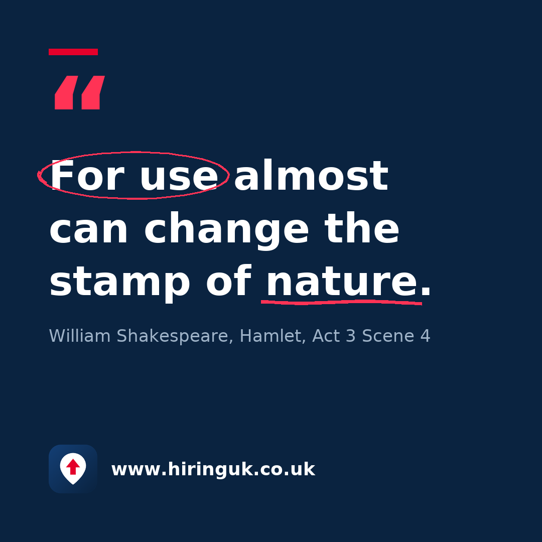 Quote card: For use almost can change the stamp of nature.