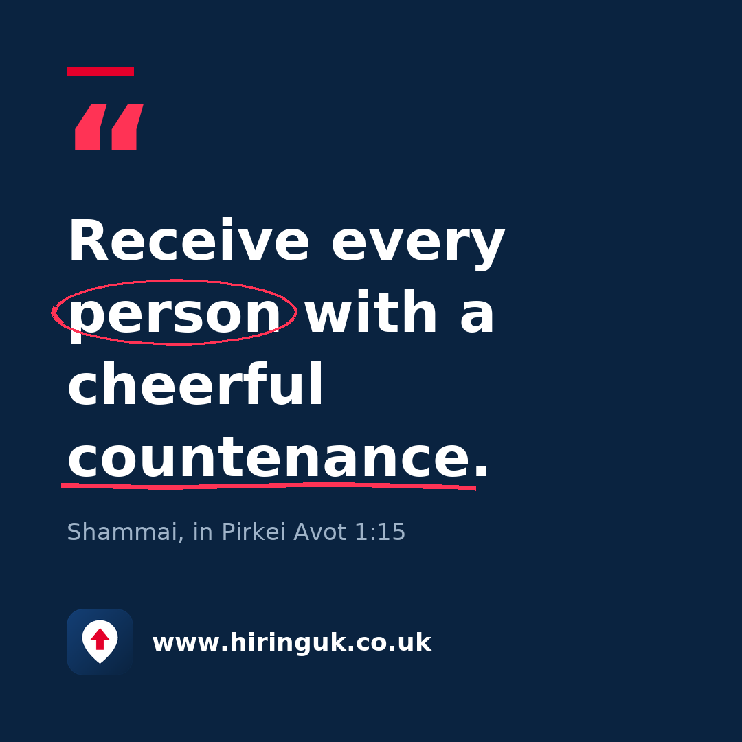 Quote card: Receive every person with a cheerful countenance.