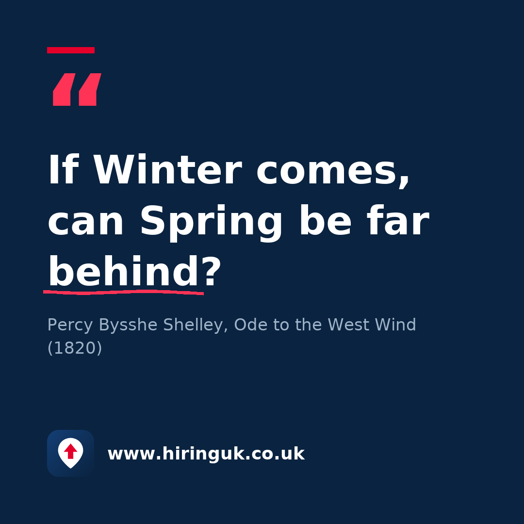 Quote card: If Winter comes, can Spring be far behind?