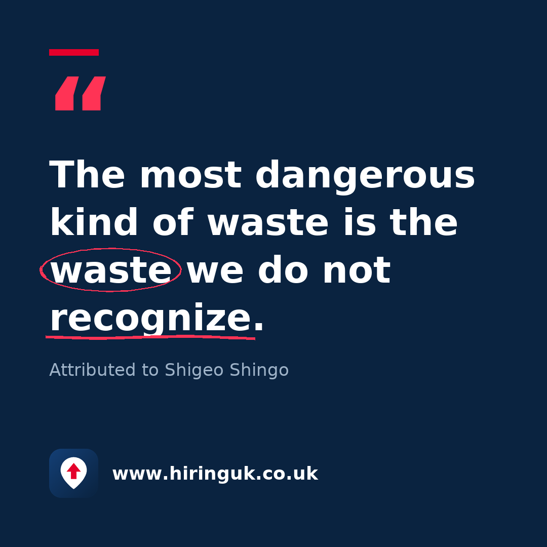 Quote card: The most dangerous kind of waste is the waste we do not recognize.